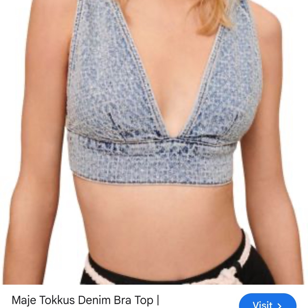 Maje Heather Gray Textured Bralette 3 large